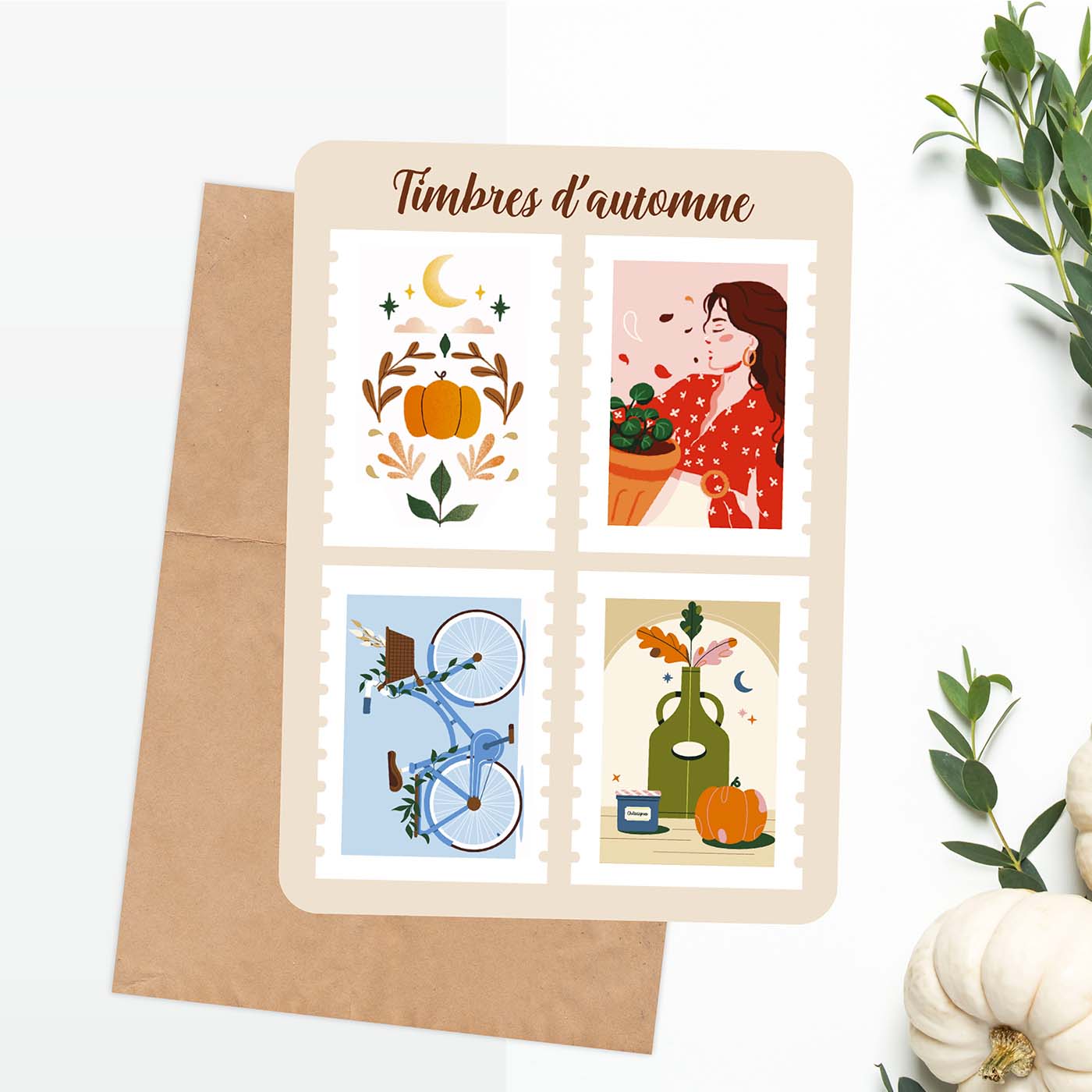 Planche de stickers Timbres d’automne